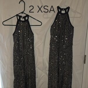 Black Sequin Halter Jumpsuit